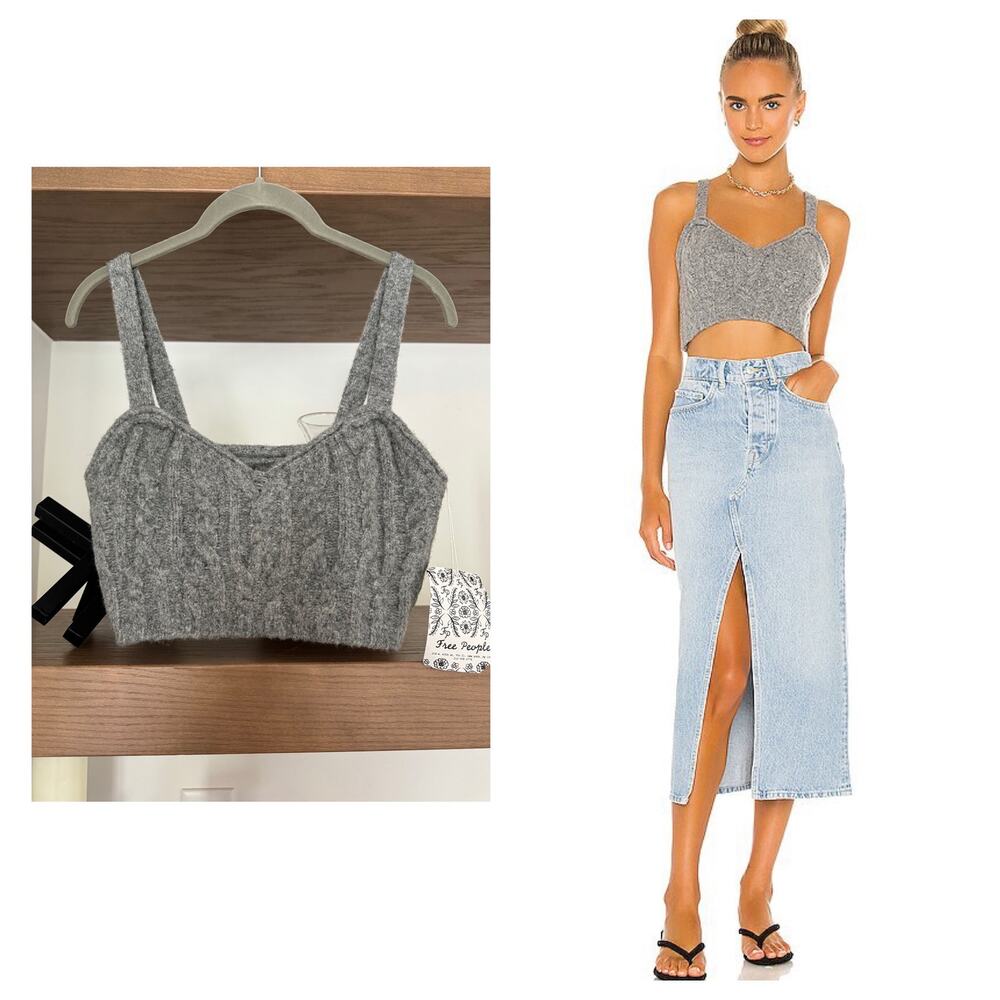 Free People Sunkeeper Top in Heather Grey, Sample